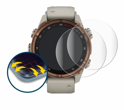 Image of the device Garmin Descent Mk3 (43 mm) with a wide variety of screen protectors.