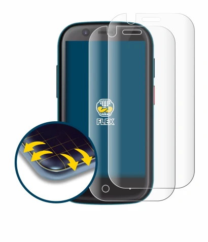 Image of the device Unihertz Jelly 2E with a wide variety of screen protectors.