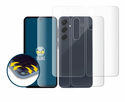 Image of the device Samsung Galaxy A55 5G (Front+Back) with a wide variety of screen protectors.