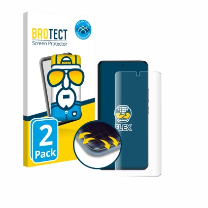 Front side of a product packaging with the brand logo BROTECT. Next to it is the device Vivo V40 SE shown with the correspondi