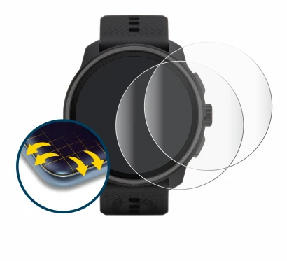 Image of the device Suunto Race S with a wide variety of screen protectors.