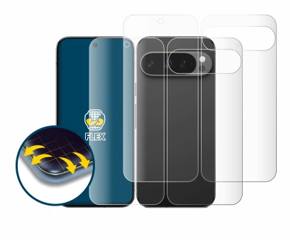 Image of the device Google Pixel 9 Pro XL (Front+Back) with a wide variety of screen protectors.