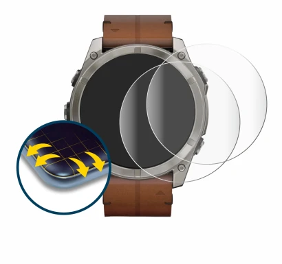 Image of the device Garmin Fenix 8 AMOLED (51 mm) with a wide variety of screen protectors.