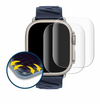 Image of the device Apple Watch Hermès Ultra 2 with a wide variety of screen protectors.