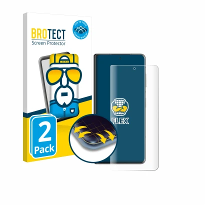 Front side of a product packaging with the brand logo BROTECT. Next to it is the device Honor Magic V3 shown with the correspo