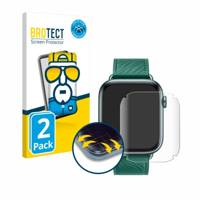 Front side of a product packaging with the brand logo BROTECT. Next to it is the device Honor Watch 5 shown with the correspon