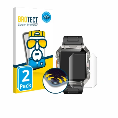 Front side of a product packaging with the brand logo BROTECT. Next to it is the device Baolubao W60 shown with the correspond