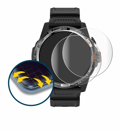 Image of the device Mobvoi Ticwatch Atlas with a wide variety of screen protectors.