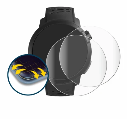 Image of the device Coros Pace Pro with a wide variety of screen protectors.