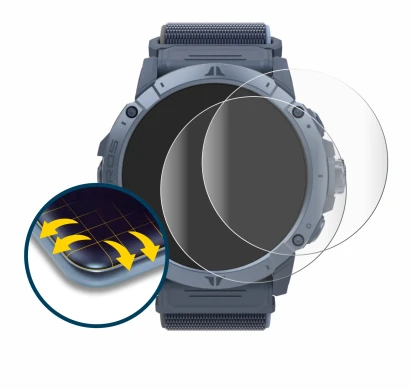 Image of the device Coros Vertix 2S with a wide variety of screen protectors.