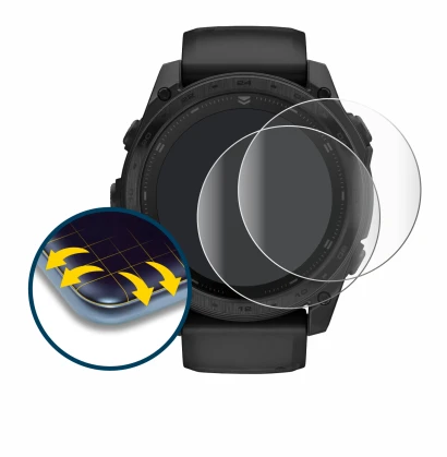 Image of the device Garmin Tactix 8 AMOLED (51 mm) with a wide variety of screen protectors.