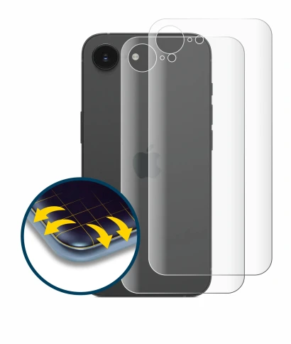 Image of the device Apple iPhone 16e (Back) with a wide variety of screen protectors.