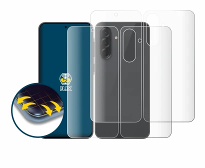 Image of the device Samsung Galaxy A36 5G (Front+Back) with a wide variety of screen protectors.