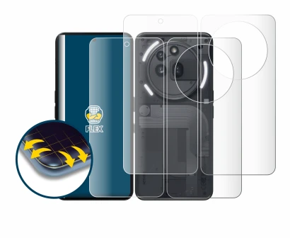 Image of the device Nothing Phone (3a) Pro (Front+Back) with a wide variety of screen protectors.