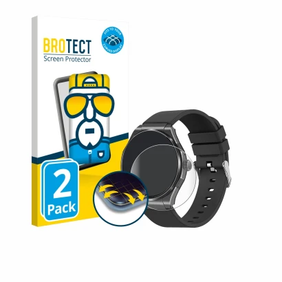 Front side of a product packaging with the brand logo BROTECT. Next to it is the device Knauermann Pro 3 2024 (round) shown wi