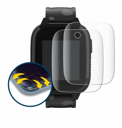 Image of the device Xplora XGO3 (2nd Gen.) with a wide variety of screen protectors.