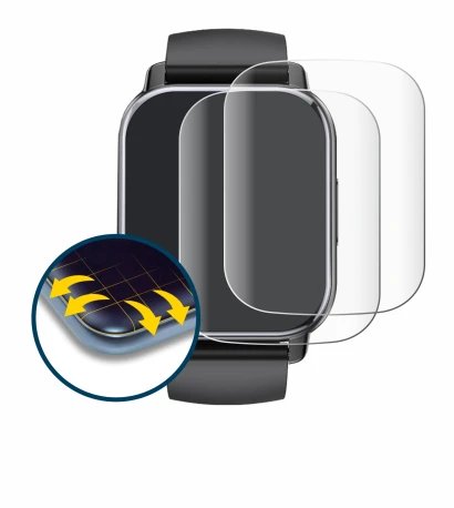 Image of the device Poounur T80 1.95" with a wide variety of screen protectors.