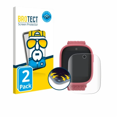 Front side of a product packaging with the brand logo BROTECT. Next to it is the device Xplora X6 Play 2025 (2nd generation) s