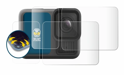 Image of the device GoPro Hero 13 Black Creator Edition with a wide variety of screen protectors.