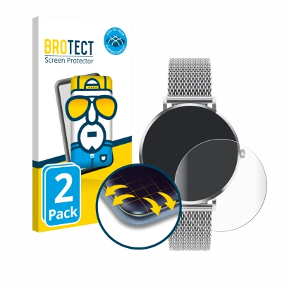 Front side of a product packaging with the brand logo BROTECT. Next to it is the device Pireware Amory 5 Mini shown with the c