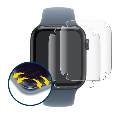 Image of the device Apple Watch SE 3 (44 mm) with a wide variety of screen protectors.