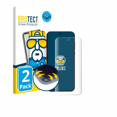 Front side of a product packaging with the brand logo BROTECT. Next to it is the device Oppo Find X9 Pro shown with the corres