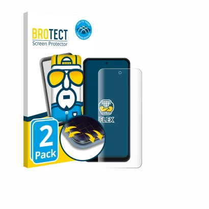 Front side of a product packaging with the brand logo BROTECT. Next to it is the device Acer Acerone Liquid S262F5 shown with 