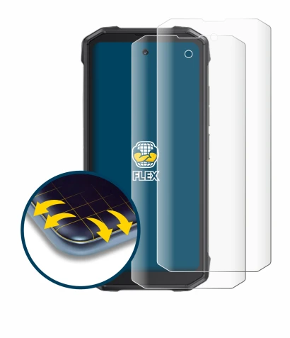 Image of the device Cubot King Kong Mini 4 with a wide variety of screen protectors.