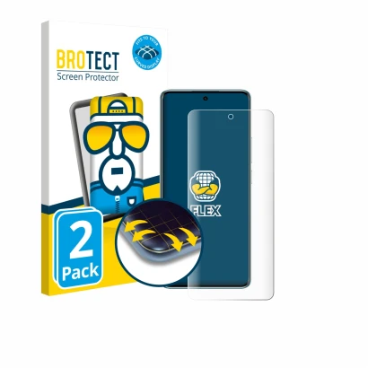 Front side of a product packaging with the brand logo BROTECT. Next to it is the device Xiaomi Redmi Note 15 shown with the co