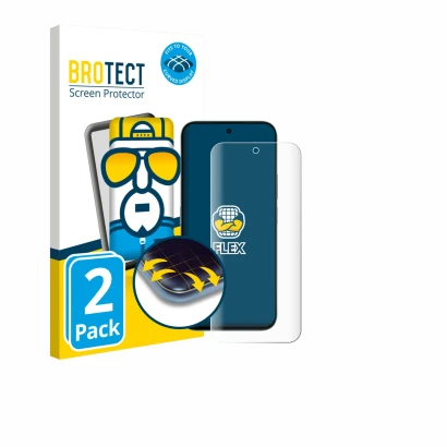 Front side of a product packaging with the brand logo BROTECT. Next to it is the device Honor X6c shown with the corresponding