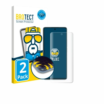 Front side of a product packaging with the brand logo BROTECT. Next to it is the device Xiaomi Redmi Note 15 4G shown with the