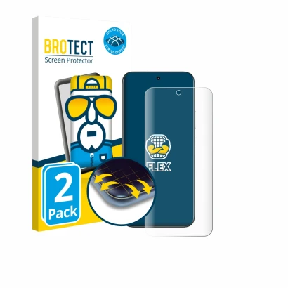 Front side of a product packaging with the brand logo BROTECT. Next to it is the device realme C85 shown with the correspondin