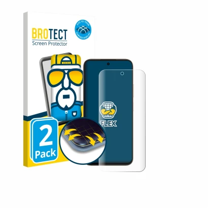 Front side of a product packaging with the brand logo BROTECT. Next to it is the device Oppo A6 shown with the corresponding s