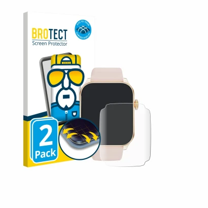 Front side of a product packaging with the brand logo BROTECT. Next to it is the device Haulvean Smartwatch 1.91