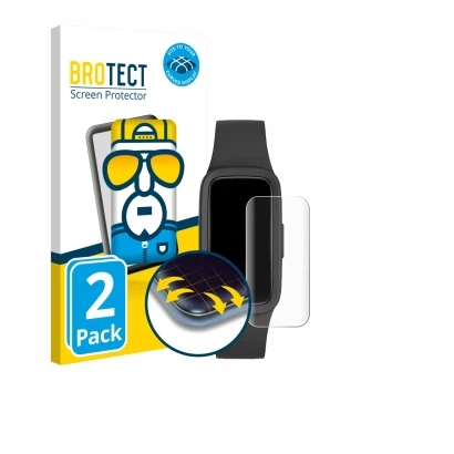 Front side of a product packaging with the brand logo BROTECT. Next to it is the device Biggerfive Vigor 3 shown with the corr