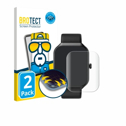 Front side of a product packaging with the brand logo BROTECT. Next to it is the device Motast 2026 1.96" shown with the corre