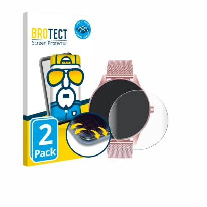 Front side of a product packaging with the brand logo BROTECT. Next to it is the device TAOLOON Smartwatch 1.27" shown with th