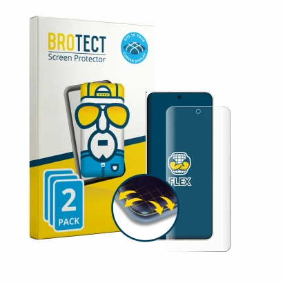 Front side of a product packaging with the brand logo BROTECT. Next to it is the device Oppo Find N6 shown with the correspond