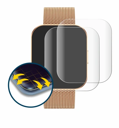 Image of the device Levowatch TINY with a wide variety of screen protectors.
