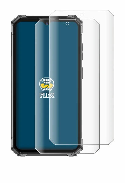 Image of the device Oukitel G7 with a wide variety of screen protectors.