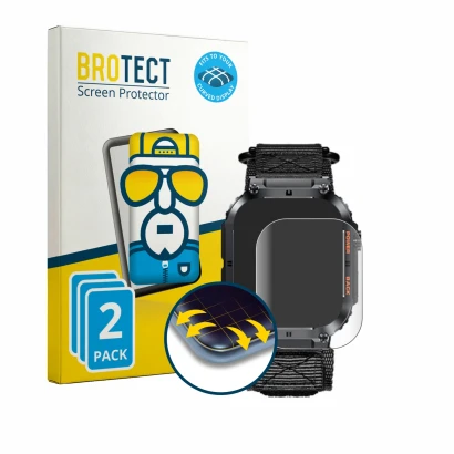 Front side of a product packaging with the brand logo BROTECT. Next to it is the device Megalith K57PRO shown with the corresp