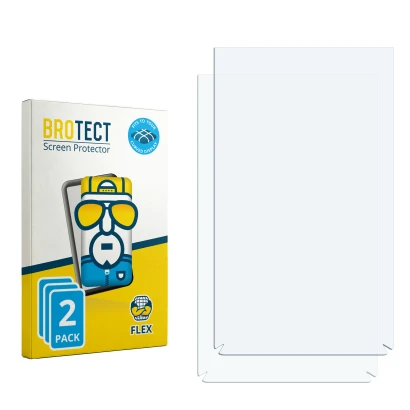 Front side of a product packaging with the brand logo BROTECT. Next to it is the corresponding screen protector.