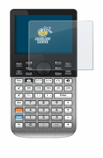 Image of the device HP Prime with a wide variety of screen protectors.