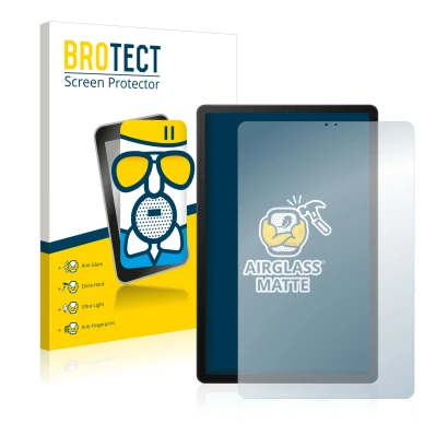 Front side of a product packaging with the brand logo BROTECT. Next to it is the device Samsung Galaxy Tab S5e LTE 2019 shown