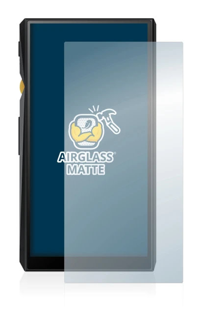 Image of the device FiiO M11 with a wide variety of screen protectors.
