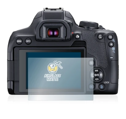 Image of the device Canon EOS 850D with a wide variety of screen protectors.