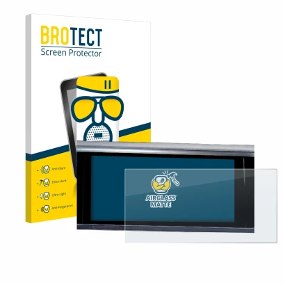 Front side of a product packaging with the brand logo BROTECT. Next to it is the device Audi A6 2018 MMI Navigation Plus 10.1"