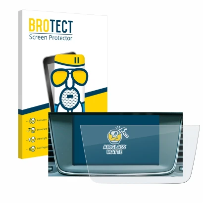 Front side of a product packaging with the brand logo BROTECT. Next to it is the device Opel Grandland X Hybrid 2020 IntelliLi