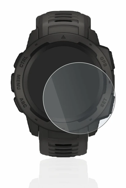 Image of the device Garmin Instinct Solar with a wide variety of screen protectors.