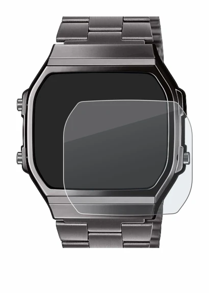 Image of the device Casio A168WEGG-1BEF with a wide variety of screen protectors.